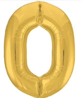 1207-3811 Шар цифра "0", 101см Металлик Gold