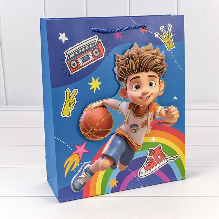 000267C	Пакет подарочный с 3D аппликацией "Детский" (микс 267) 26*32*10 210г 1/20 1/240