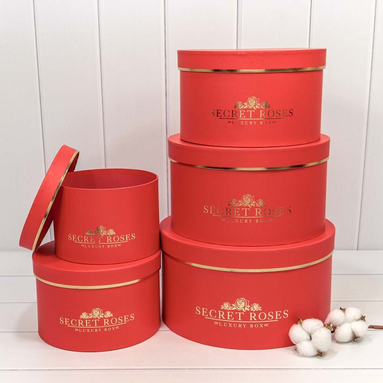 720885/3 Коробки Круглые Набор 1/5 30*16 "Secret Roses" Красный 1/8