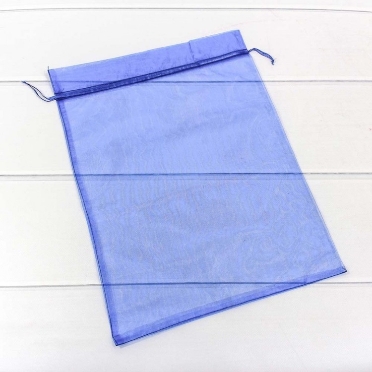 000801-2A Мешочки из органзы 30*40 см однотонные синий 1/100 1/2000