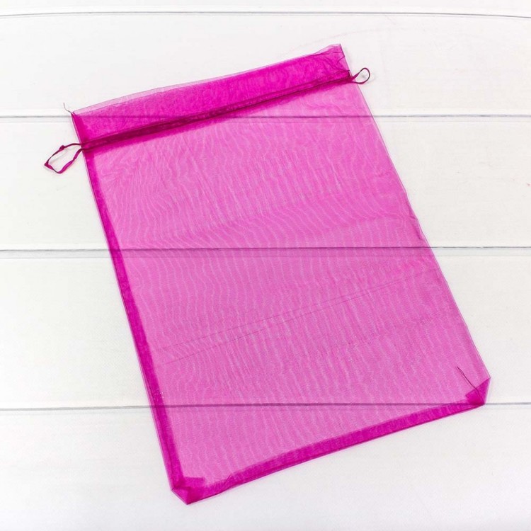 000801-8A Мешочки из органзы 30*40 см однотонные малиновый 1/100 1/2000