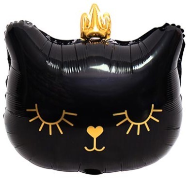 1207-4958 Шар фигура Кошка в короне голова черная